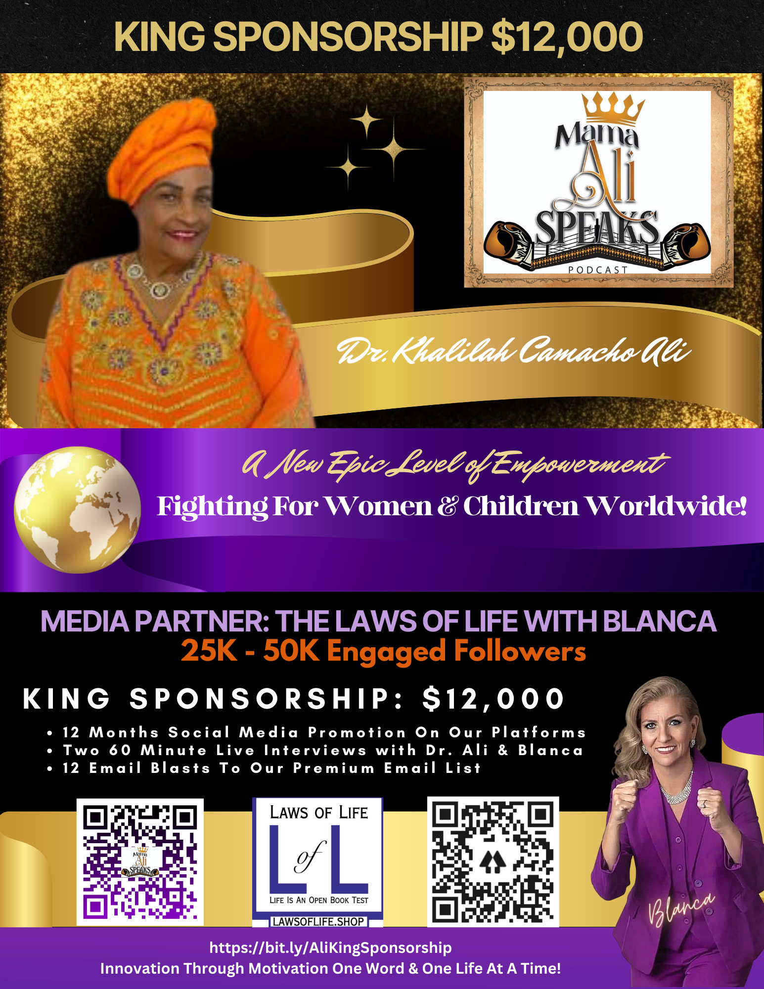 Khalilah Ali's King Sponsorship  ($12,000)