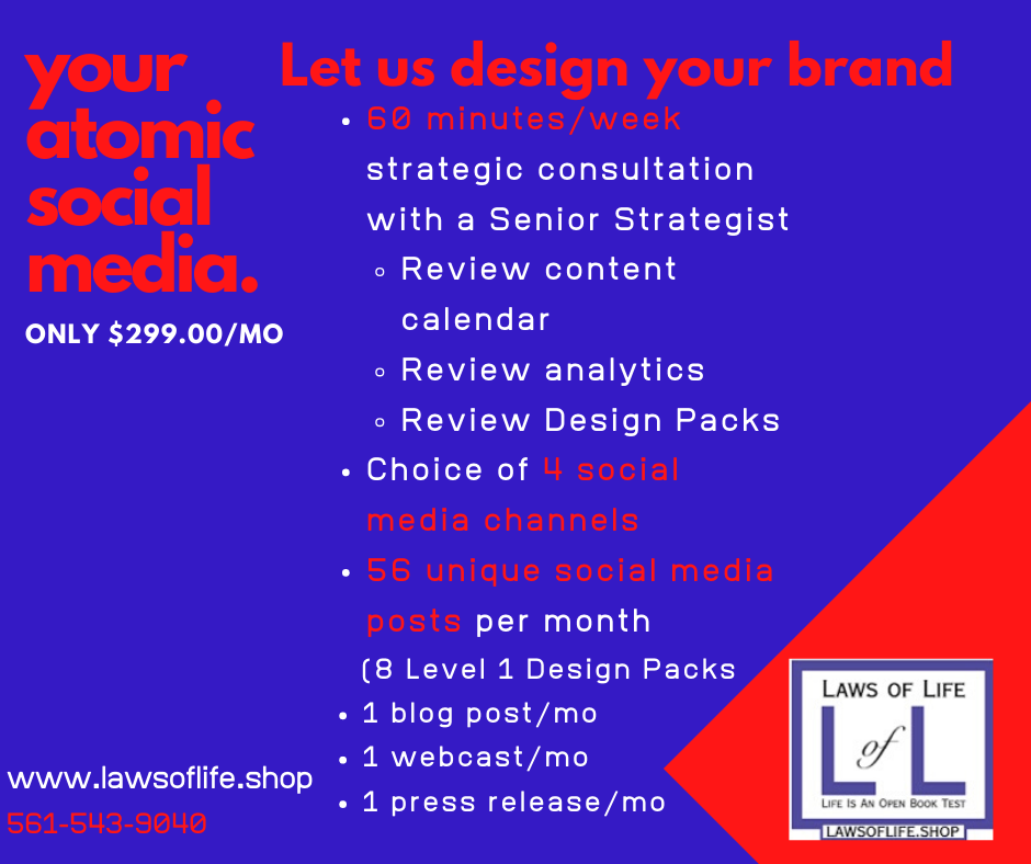 Atomic Social Media Pack  $299/month