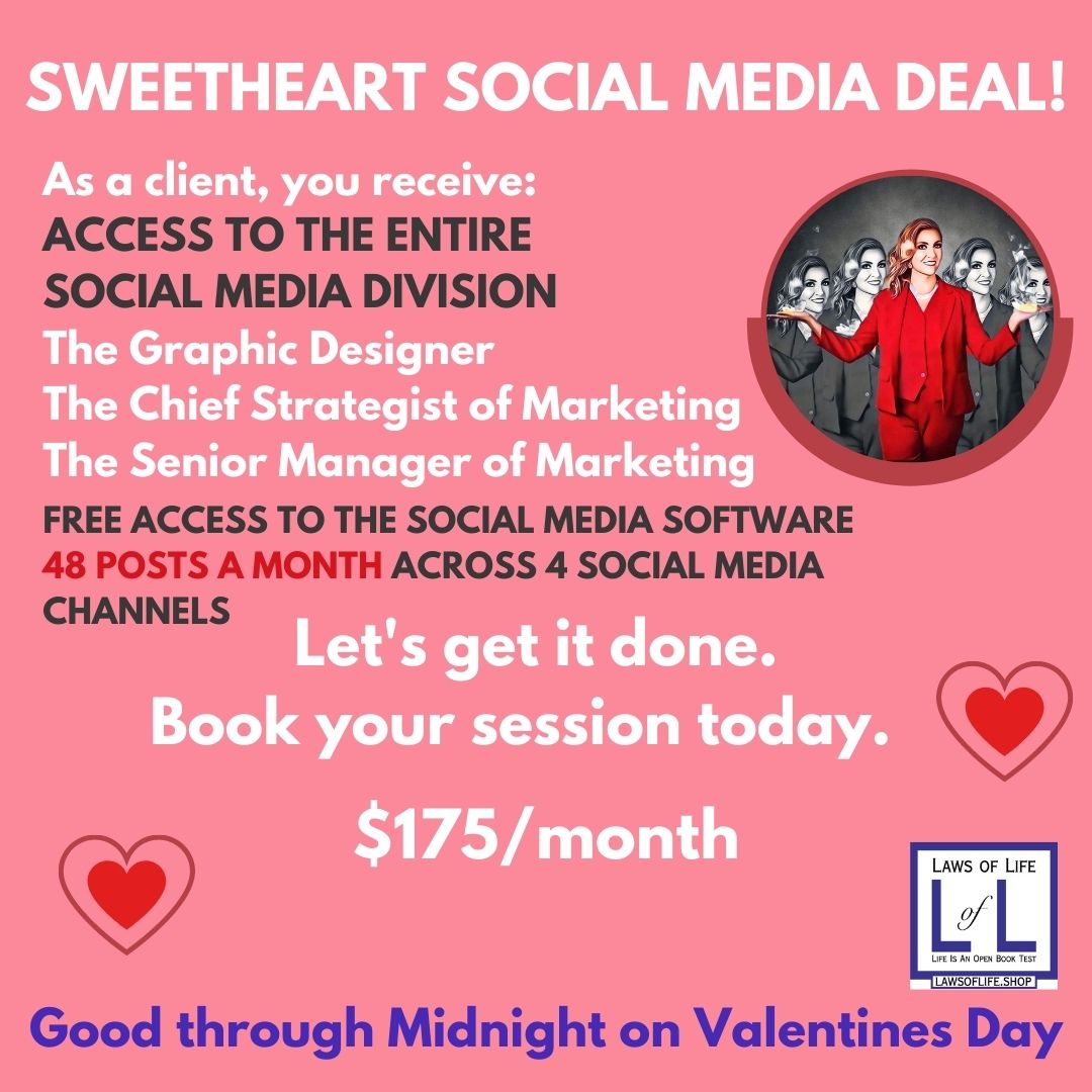 SWEETHEART SOCIAL MEDIA DEAL - $250.00 PER MONTH
